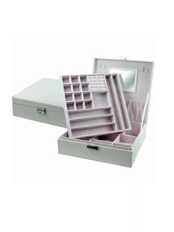 Шкатулка для украшений "Элегия" цвета слоновой кости (26,5 х 26,5 х 8,5 см)