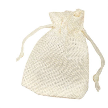 Льняной подарочный мешочек белого цвета (9 х 7 см)